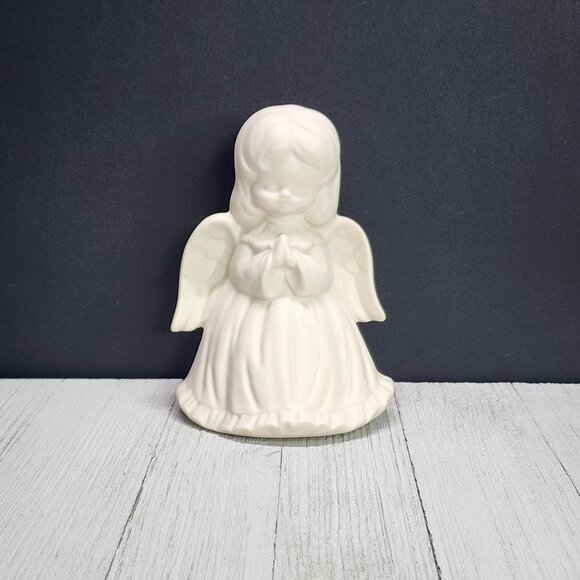 Miniature Praying Angel Figurine Porcelain Statue White 5'' Tall Decorative - Picture 1 of 6